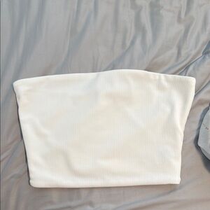 SHEIN Off-White Ribbed Tube Top